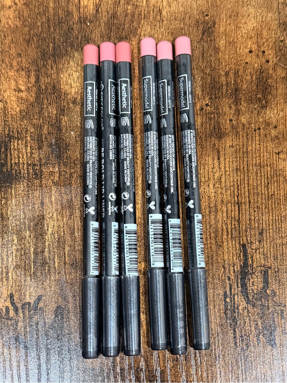 City Color 3AESTHETIC & 3SUPERMODEL BE BOLD LIP LINER Pencil Set OF 6